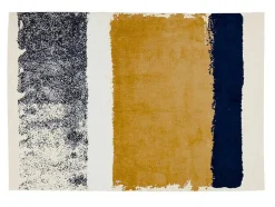 OZAIA Woonkamertapijt-Tapijt Camden - Polyester - 160 X 230 Cm - Mosterdkleur, Marineblauw, Grijs