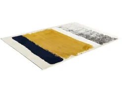 OZAIA Klein Tapijt-Tapijt Camden - Polyester - 120 X 170 Cm - Mosterdkleur, Marineblauw, Grijs