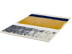 OZAIA Klein Tapijt-Tapijt Camden - Polyester - 120 X 170 Cm - Mosterdkleur, Marineblauw, Grijs
