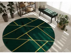 RugsX Tapijt Rond-Tapijt Emerald Exclusief 1012 Cirkel - Glamour, Stijlvol Marmer, Geome Cercle 200 Cm