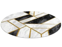 RugsX Tapijt Rond-Tapijt Emerald Exclusief 1015 Cirkel - Glamour, Stijlvol Marmer, Geome Cercle 200 Cm