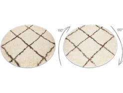 RugsX Tapijt Rond-Tapijt Fluffy 2373 Cirkel Shaggy Latwerk Room / Beige Cercle 160 Cm