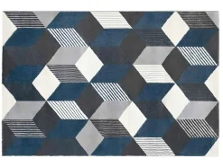 OZAIA Tapijt Scandinavisch-Tapijt Geometrisch Design Carrio - Polypropyleen - 160 X 230 Cm - Grijs, Wit En Blauw