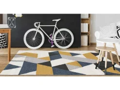 OZAIA Tapijt Scandinavisch-Tapijt Geometrisch Scandinavische Stijl Geomie - Polypropyleen - 120 X 170 Cm - Geel, Grijs En Blauw