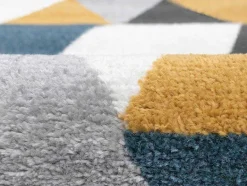 OZAIA Tapijt Scandinavisch-Tapijt Geometrisch Scandinavische Stijl Geomie - Polypropyleen - 120 X 170 Cm - Geel, Grijs En Blauw