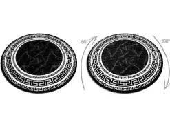 RugsX Tapijt Rond-Tapijt Gloss Wiel Modern 2813 87 Stijlvol, Frame, Grieks Zwart Cercle 150 Cm