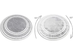 RugsX Tapijt Rond-Tapijt Gloss Wiel Modern 2813 27 Stijlvol, Frame, Grieks Grijs Cercle 200 Cm