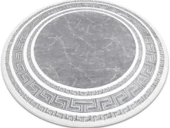 RugsX Tapijt Rond-Tapijt Gloss Wiel Modern 2813 27 Stijlvol, Frame, Grieks Grijs Cercle 200 Cm