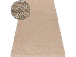 RugsX Klein Tapijt-Tapijt Jute 3650 Beige Een Kleur - Jute, Platgeweven, Franjes 140X190 Cm