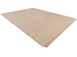 RugsX Klein Tapijt-Tapijt Jute 3650 Beige Een Kleur - Jute, Platgeweven, Franjes 140X190 Cm