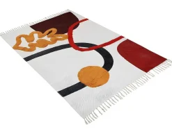OZAIA Woonkamertapijt-Tapijt Met Relief - Bedrukt Katoen - 120 X 170 Cm - Multikleuren - Palmas