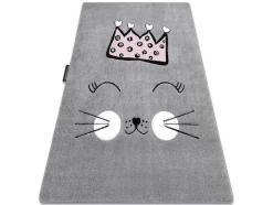 RugsX Kindervloerkleed-Tapijt Petit Cat Kat Poes Poesje Kroon Grijskleuring 120X170 Cm