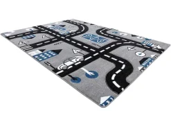 RugsX Kindervloerkleed-Tapijt Petit City Stad Straat Grijskleuring 200X290 Cm