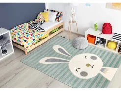 RugsX Kindervloerkleed-Tapijt Petit Rabbit Konijn , Konijntje Groen 140X190 Cm