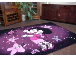 RugsX Kindervloerkleed-Tapijt Pilly 7818 Dora - Paars/Zwart 160X220 Cm