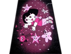 RugsX Kindervloerkleed-Tapijt Pilly 7818 Dora - Paars/Zwart 160X220 Cm