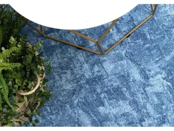 RugsX Tapijt Rond-Tapijt Rond Solid Blauw 70 Beton Cercle 150 Cm