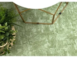 RugsX Tapijt Rond-Tapijt Rond Solid Groen 20 Beton Cercle 100 Cm