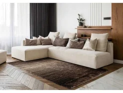 RugsX Tapijt Hoogpolig-Tapijt Shaggy Flim 007-B3 Modern, Strips - Structureel, Bruin 80X150 Cm