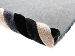 OZAIA Tapijt Hoogpolig-Tapijt Shaggy Met 3D-Effect Sablier - Polyester - 140 X 200 Cm - Grijs Zwart En Wit