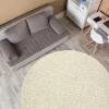 RugsX Tapijt Rond-Tapijt Soffi Rond Shaggy 5Cm Creme Cercle 120 Cm