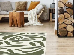 OZAIA Tapijt Van Vinyl-Tapijt Van Vinyl Met Tropisch Motief - 120 X 180 Cm - Groen - Imaza