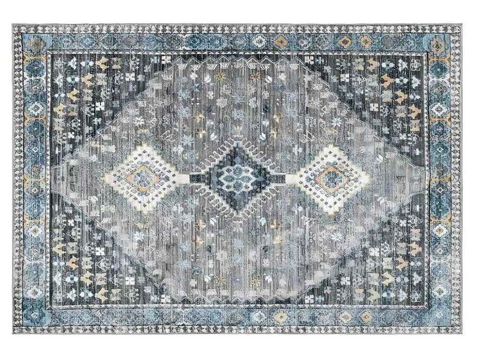 OZAIA Groot Tapijt-Tapijt Vintage Orientaalse Stijl Clossy - Polypropyleen - 160 X 230 Cm - Grijs
