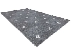 RugsX Kindervloerkleed-Tapijt Voor Kinderen Hearts Jeans, Gewreven Harten, Kinderen - Grijsk 100X150 Cm