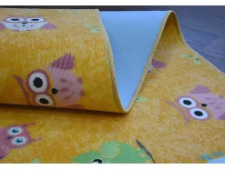 RugsX Kindervloerkleed-Tapijt Voor Kinderen Owls Geel Uilen 200X400 Cm