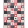 RugsX Kindervloerkleed-Tapijt Voor Kinderen Stars Sterren, Sterretje , Rozekleuring / Grijs 100X300 Cm