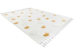 RugsX Kindervloerkleed-Tapijt Yoyo Gd75 Wit / Oranje - Sterren, Cirkels Voor Kinderen, Struct 200X290 Cm