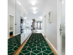 RugsX Gangtapijt-Tapijtloper Emerald Exclusief 1014 Glamour, Stijlvol Kubus Fles Groen 80X400 Cm