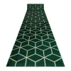 RugsX Gangtapijt-Tapijtloper Emerald Exclusief 1014 Glamour, Stijlvol Kubus Fles Groen 80X550 Cm