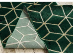 RugsX Gangtapijt-Tapijtloper Emerald Exclusief 1014 Glamour, Stijlvol Kubus Fles Groen 80X280 Cm