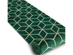 RugsX Gangtapijt-Tapijtloper Emerald Exclusief 1014 Glamour, Stijlvol Kubus Fles Groen 80X280 Cm
