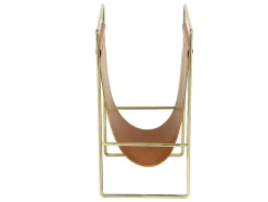 OZAIA Opbergaccessoire-Tijdschrifthouder In Vintage-Stijl Van Kunstleer - L38 X D22 X H41 Cm - Metaal En Bruin Kunstleer - Ferri