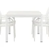 Vente-unique Loungeset-Togo Tuinmeubelset Tafel 90X150Cm Wit, 4 Stoelen Santorini Wit.