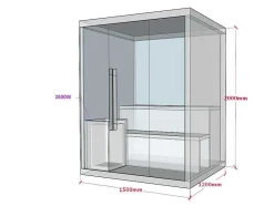 VOGUE SAUNA Finse Sauna-Traditionele Finse Sauna Sigtuna - 2 Tot 3 Plaatsen - L150 X L120 X H200 Cm - Met Led Verlichting