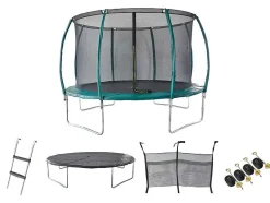 Vente-unique Spel Voor Buiten-Trampoline Met Binnenbeschermingsnet, Ladder, Hoes En Verankeringsset - D.366 Cm - Wallaby