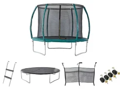 Vente-unique Spel Voor Buiten-Trampoline Met Binnenbeschermingsnet, Ladder, Hoes En Verankeringsset - D.305 Cm - Wallaby