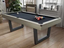 Vente-unique Spel Voor Binnen-Transformeerbare Tafel - Biljart & Pingpong - Licht Naturelkleurig En Zwart - L213,4 X B111,8 X H78,5 Cm - Melian