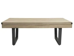 Vente-unique Spel Voor Binnen-Transformeerbare Tafel - Biljart & Pingpong - Licht Naturelkleurig En Zwart - L213,4 X B111,8 X H78,5 Cm - Melian