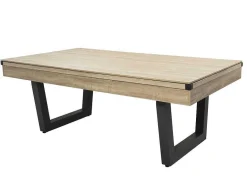 Vente-unique Spel Voor Binnen-Transformeerbare Tafel - Biljart & Pingpong - Licht Naturelkleurig En Zwart - L213,4 X B111,8 X H78,5 Cm - Melian