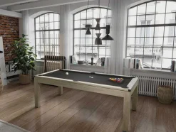 Vente-unique Spel Voor Binnen-Transformeerbare Tafel Biljart & Pingpong - Licht Naturelkleurig - L182 X B102 X H80 Cm - Henk