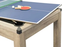 Vente-unique Spel Voor Binnen-Transformeerbare Tafel Biljart & Pingpong - Licht Naturelkleurig - L182 X B102 X H80 Cm - Henk