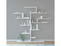 EPIKASA Boekenkast & Vitrine-Tree Boekenkast, Wit, 180X25X161 Cm,