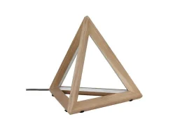 EPIKASA Lamp-Trigonon Tafellamp, Eik, Chroom, Antraciet, 42X42X29,5 Cm,