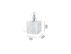 EPIKASA Lamp-Trongo Tafellamp, Eiken, Antraciet, 10X10X10 Cm,