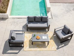 MYLIA Loungeset-Tuin Salontafel Molokai Van Aluminium - Antraciet