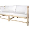 MYLIA Loungeset-Tuinbank Van Teakhout Met Kussens - Licht Naturel En Wit - Tulum